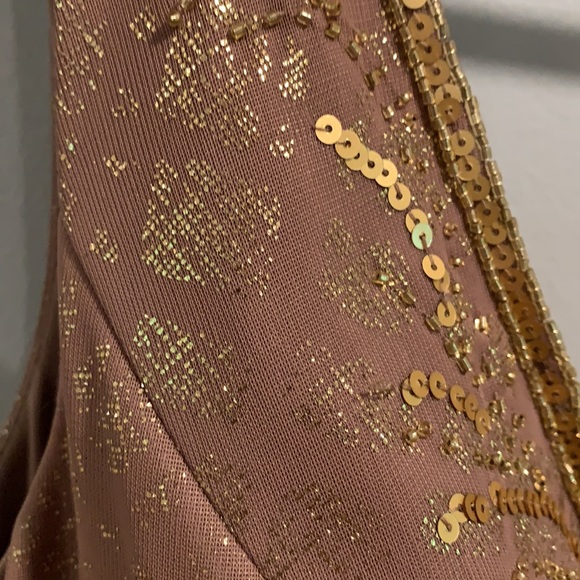Fancy schmancy mauve and gold size 8 long dress - Picture 7 of 9